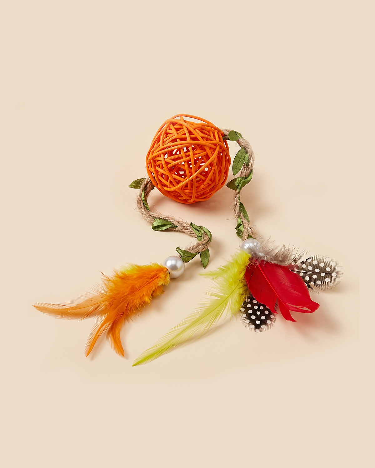 Juguete para gatos dos plumas
