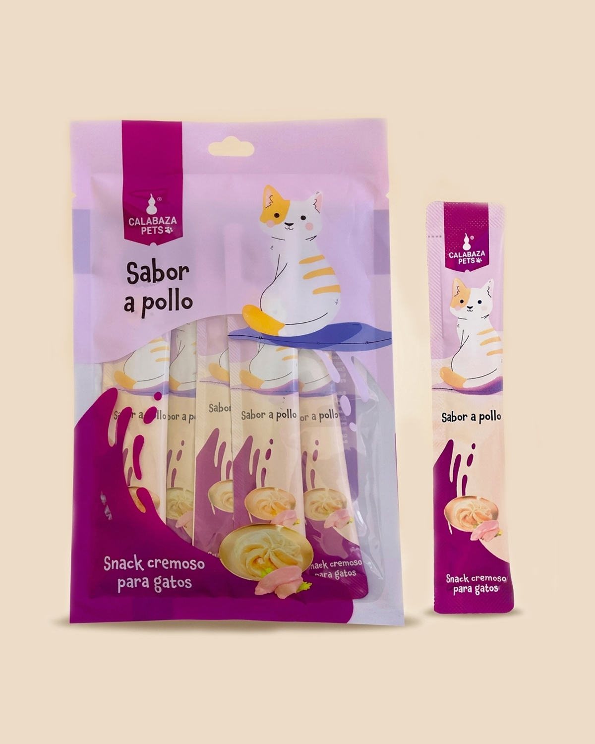 Snack Cremoso Gatos Pollo Calabaza Pets