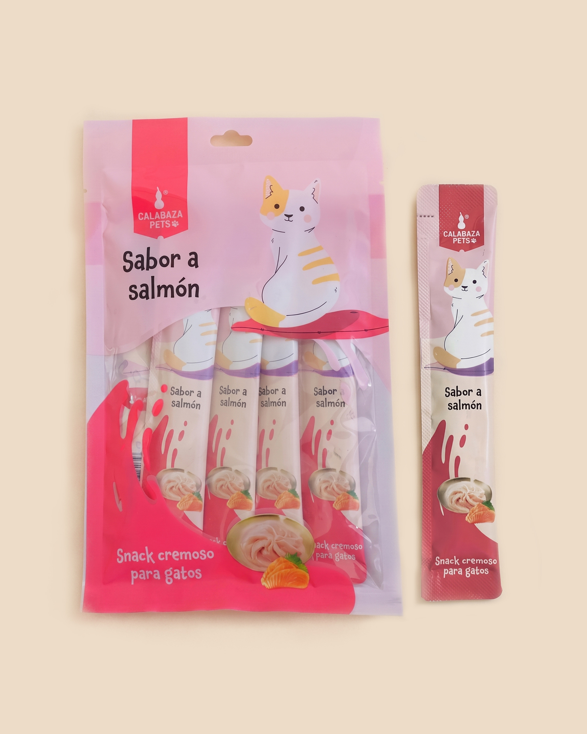 Snack Cremoso Gatos Salmón Calabaza Pets